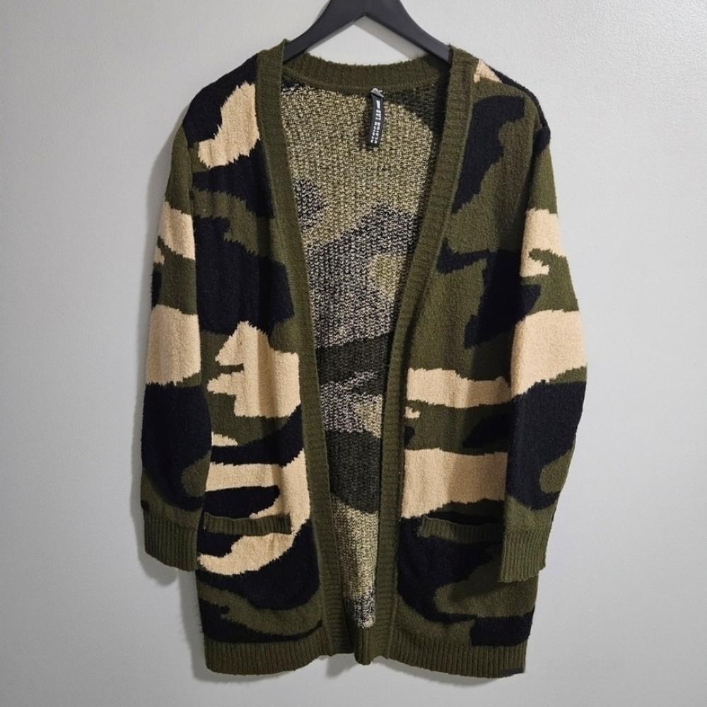 Lord & Taylor Camo Cardigan Sweater